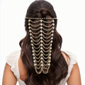 Hair Chain with Gold and Pearl Accents – Stylish Statement Jewelry Accessory