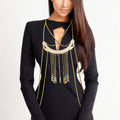 Body Chain Gold and Multi Color Bead Stylish Statement Jewelry