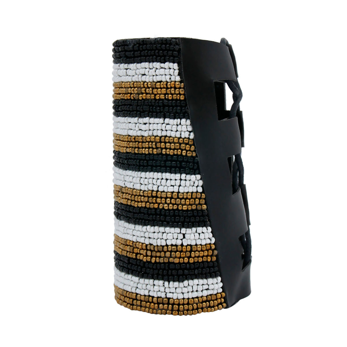 Arm Cuff Gold Beaded Monochrome Stylish Statement Jewelry
